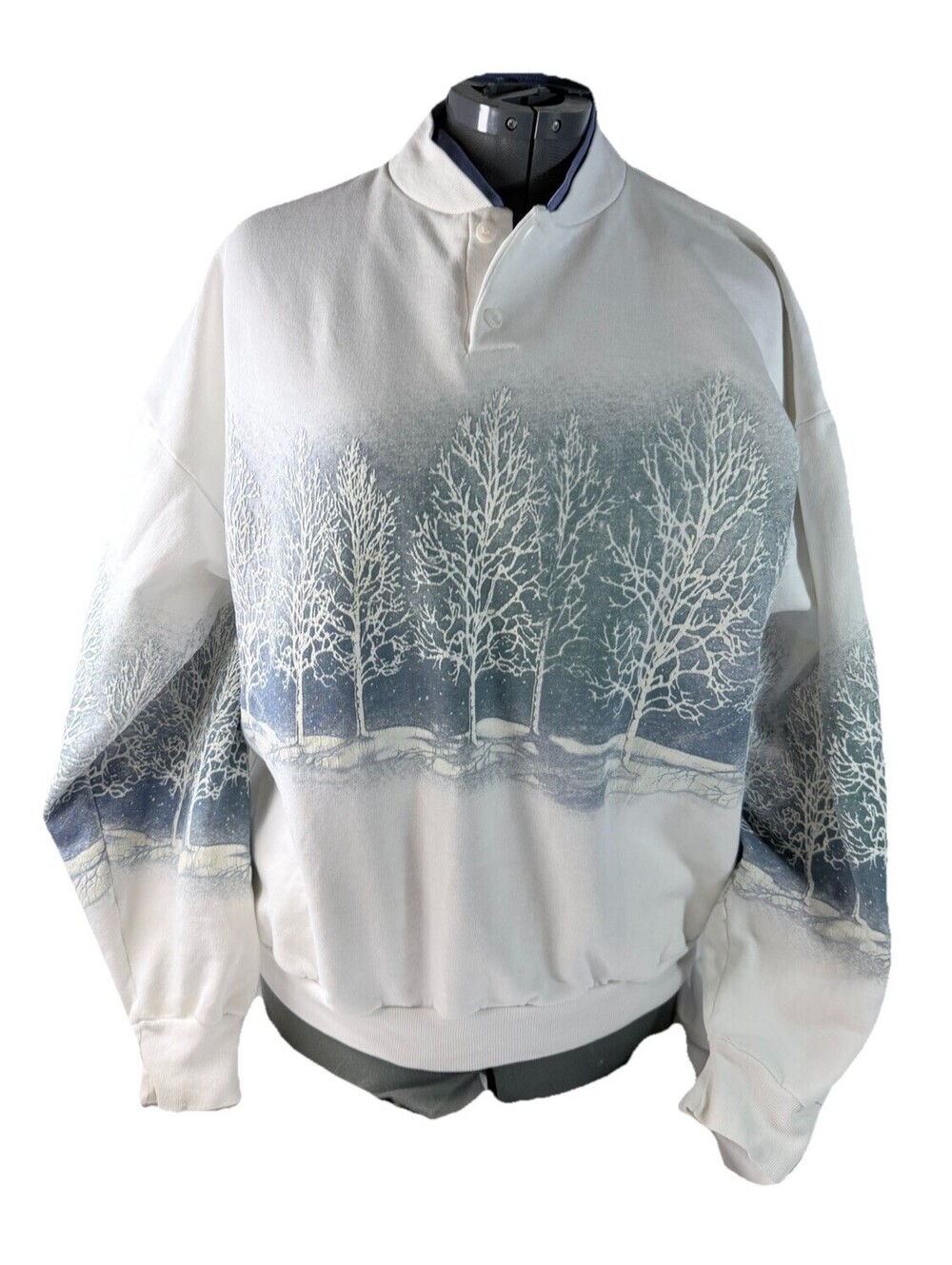 Art Unlimited Vintage 90s All Over Print Winter Sweatshirt L Large